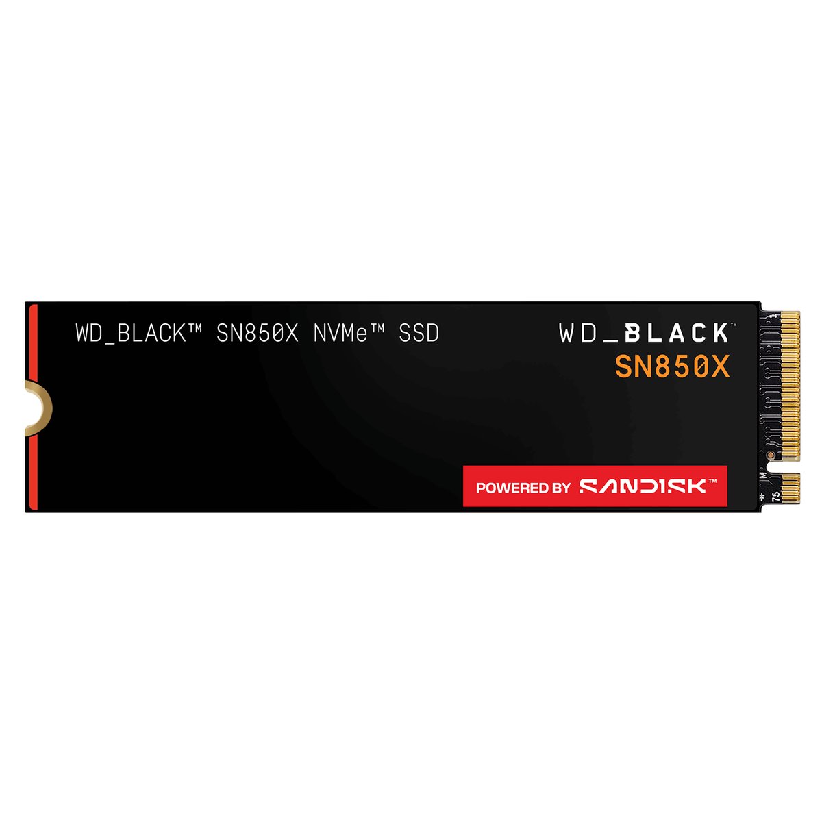 WD_BLACK SN850X 1TB NVMe M.2 solid state drive on a black heatsink